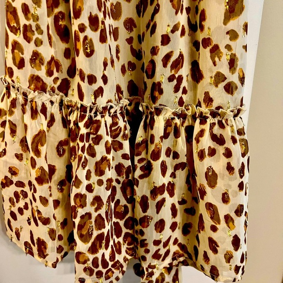 NWOT Express Bathing Suit Cover Up. Semi Sheer-Brown/Gold Animal Print - Picture 4 of 4